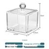 Acrylic Cotton Swab & Makeup Remover Storage Box with Lid - Transparent Square Organizer & Toothpick Holder