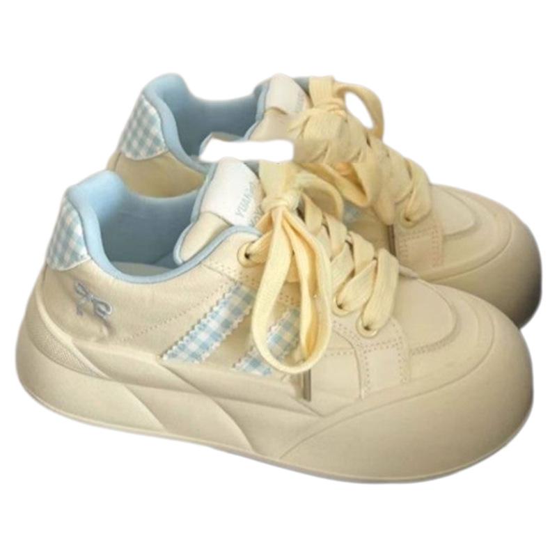 Korean Casual Board Shoes Women's New Spring and Autumn Platform Student with Skirt Bread Shoes