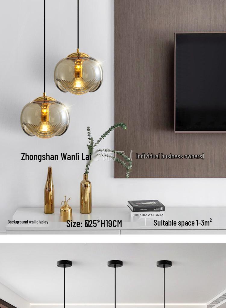 Bauhaus Glass Pendant Light: Post-Modern Nordic Style for Kitchen, Bar, Living Room, Bedroom, or Bedside Lighting
