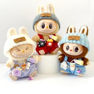 17cm Labubu Doll Clothes Set Full Outfit with Hat Shoes Accessories for Mini Doll Party Game Cultivate Sitting Toys Gifts