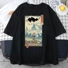 Funny Catzilla Japan Cat Kitten Lover Men T Shirt Male Casual Tees Summer Hombre Oversized Tee Harajuku Shirt Men Clothing