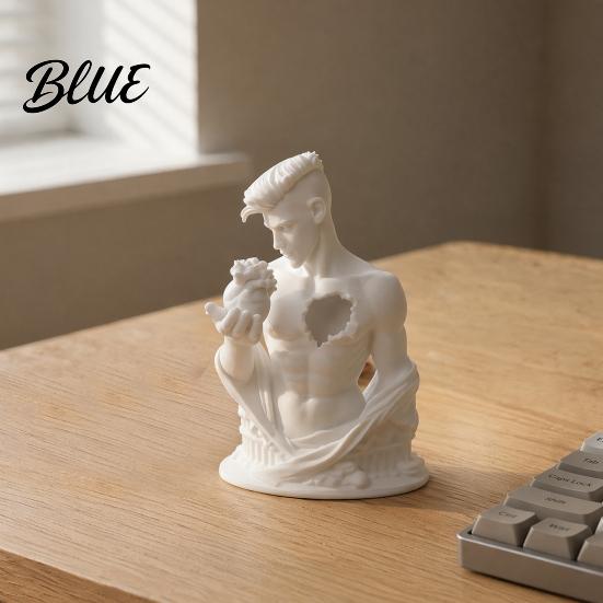Palm-sized Decor Heart Warrior Figurine, 3D Printed Art Statue for Desk, Detailed Sculpture Minimalist Home Office, Creative Gift Compact Piece