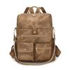 PU Backpack Multi Pocket Zipper Closure Casual Daypack for Women Daily Travel