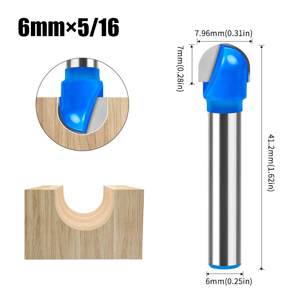 

6 Handle 12 Handle Slotting Knife Bottom Digging Knife Woodworking Round Bottom Knife, Engraving Machine, Trimming Machine Knife Head Round Bottom Round Bottom Knife 6 * 5/16 Blue