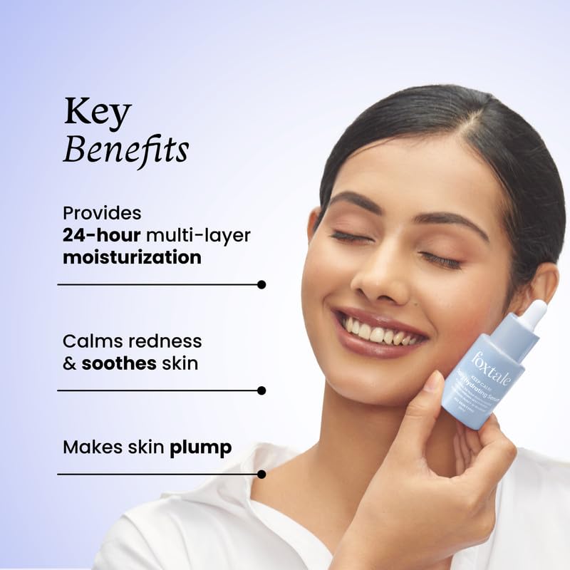 FoxTale Hyaluronic Acid Serum For Plump,Glowing Skin With Vitamin B5,Betaine|Intense 24-Hour Hydration,Brightening|Reduction In Fine Lines&Inflamma