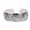 Tibetan Silver Totem Bangle Carved Lucky Flower Bangle Cuff Bracelet