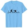 Summer Men T-Shirt Heart Beat Fencing Funny Graphic Tops Short Sleeve Tees Fencing Oversized Tshirt Cool Gift Mens Clothing