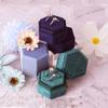 Luxury Rings Bearer Box Hexagon Jewelry Organizer Fashion Velvet Rings Holder  Proposal