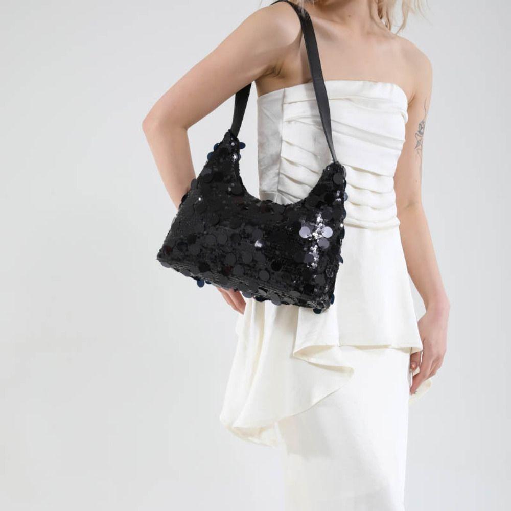 Large Capacity Sequin Shoulder Bag Tote Bag Tassel Crossbody Bag Elegant Evening Banquet Bag  Party