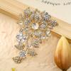 Luxury Full Crystal Exaggerated Broocch Badges For Women Men Elegant Rhinestone Waterdrop Pin  Lady Clothing Coat Corsages