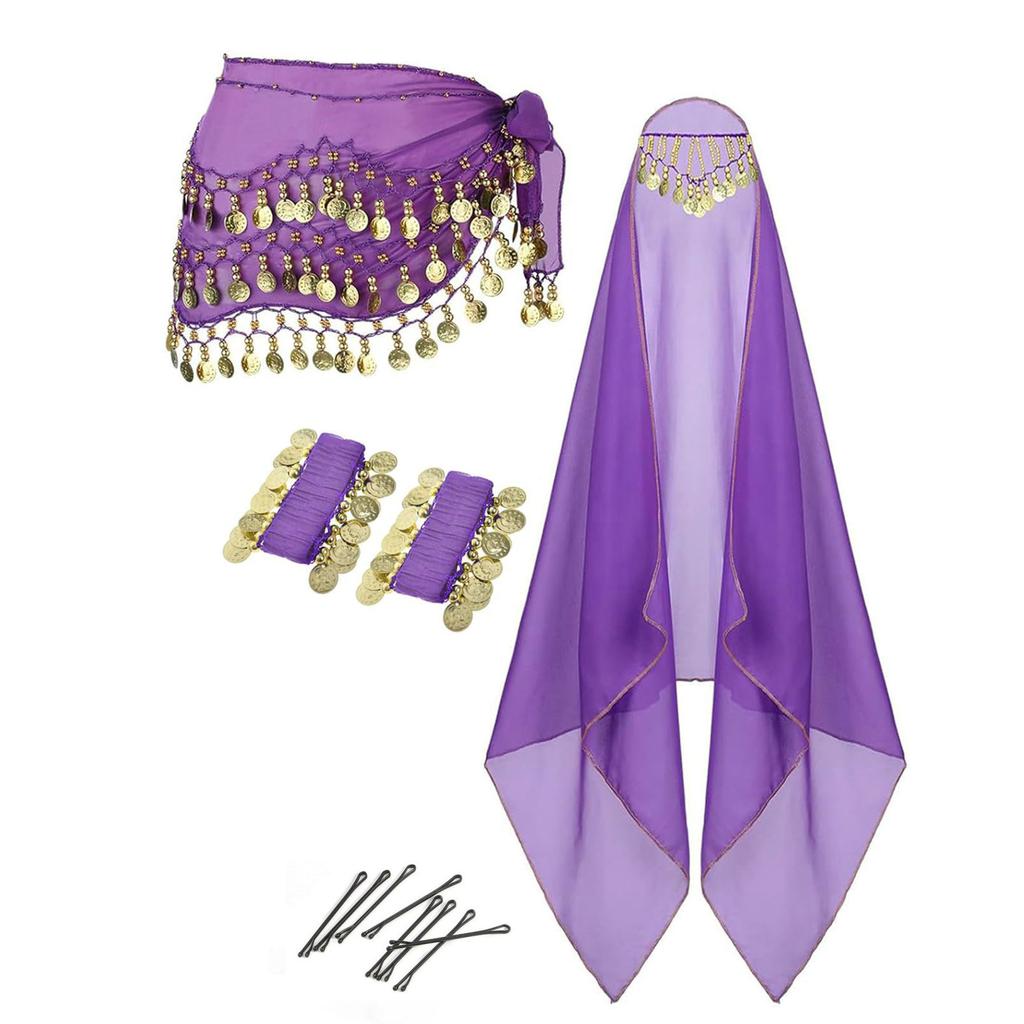 Belly Dance Performances Outfit Set Adult Belly Dancing Costume Lightweight Design For Dynamic Stage Presences