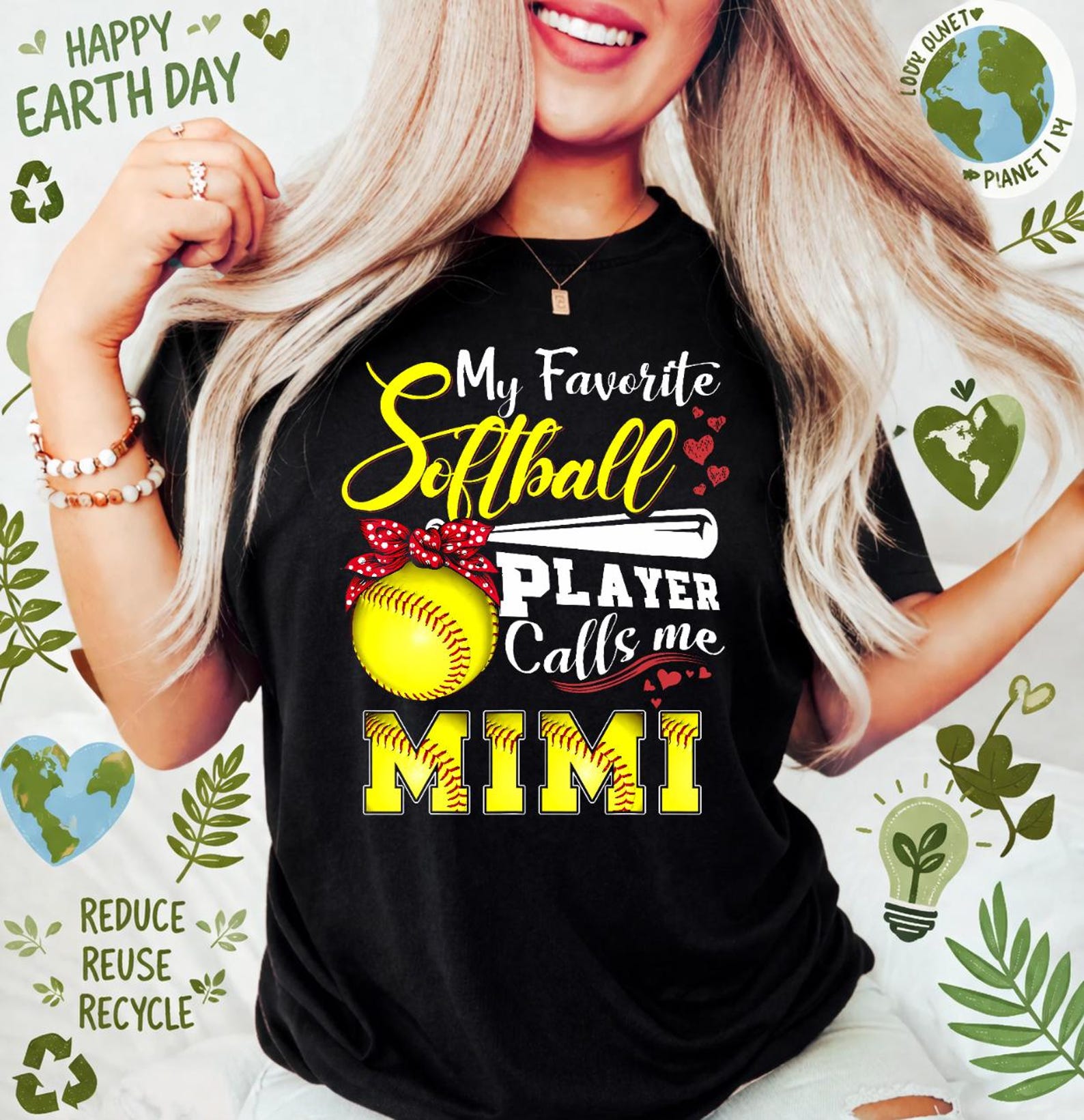 My Favorite Softball Player Calls Me Mimi Shirt, Softball Mimi Tee, Mothers Day Gift For Mimi, Grandma Softball, Proud Softball Grandma S