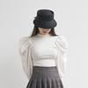 Autumn and Winter New Fashion British Retro Tether Woolen Bucket Hat Outdoor Warm Concave Top Hat Trendy Hat