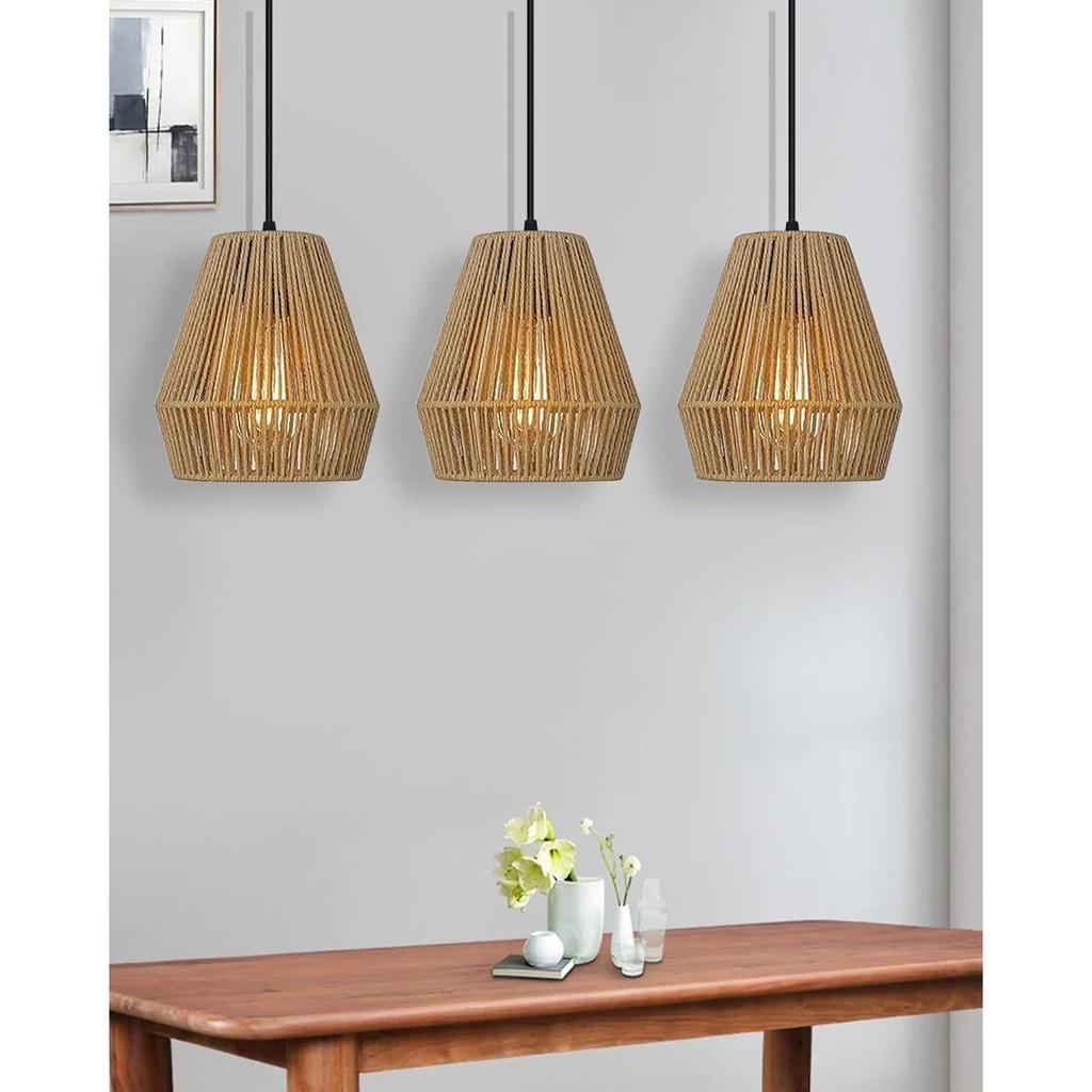 Rattan Seegras Bast Kauna Papiergras Korbgeflecht Lampe Premium Pendelleuchte/Deckenleuchte Hängelampe Licht, Dekorationslampen Handgewebt - 1 Stück