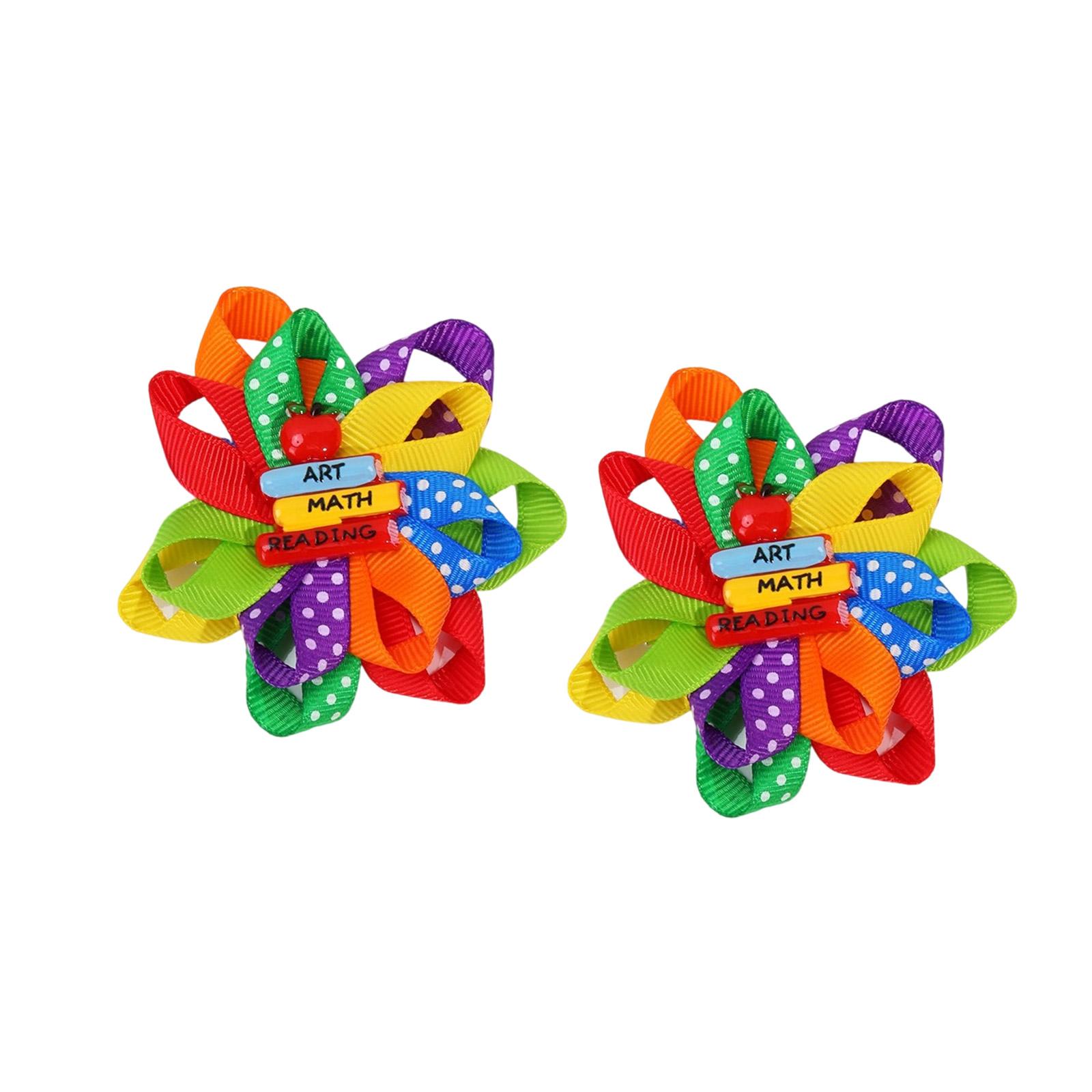 

Радужная заколка для волос «Назад в школу» для девочек-учениц и учителей, отлично подходит для школьных праздников