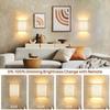 Wall Rechargeable Sconce Magnetic Wireless Lamp Set Kit RGB Colors Dimmable with Fabric Linen Shade and Remote, Lighting 2Pcs