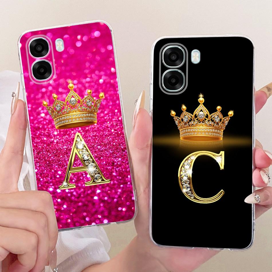 For OPPO A6X A6 A6T Pro 4G 5G Fashion Crown Letter Phone Case For Oppo A6x A 6 A6T Pro 4G Soft Silicone TPU Cases