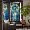 Retro Art Skleněná Fólie Evropský Styl Vitrážové Kostelní Umění Soukromí Okenní Samolepky Neprůhledné Hotelový Klub Veranda Okenní Dekorace Fólie