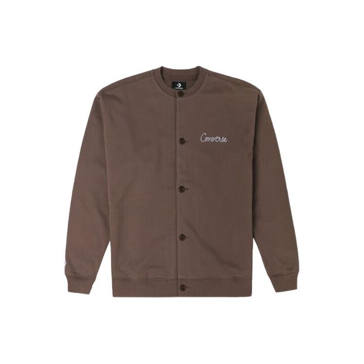 Converse Chain Stitch Elevated Cardigan Pullover Asia Sizing Brown Men s 10024582-A03 XL