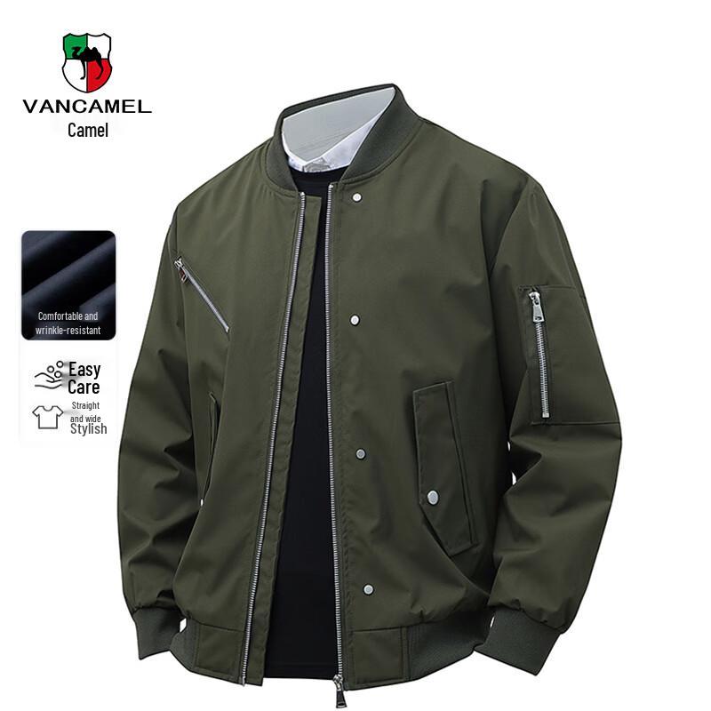 

VANCAMEL Men s Trendy Baseball Collar Jacket 3XL