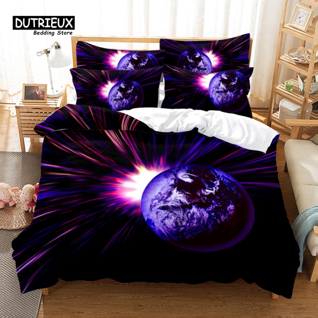 

Комплект постельного белья Aurora And Stars, комплект из 3 пододеяльников, мягкий, удобный, дышащий, для декора спальни и гостевой комнаты EU single(135x200cm)