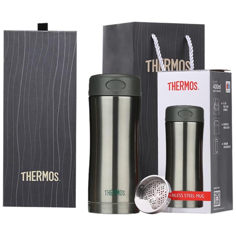 THERMOS JCG-400 400ml Dark Gray Stainless Steel Vacuum Mug Gift Set