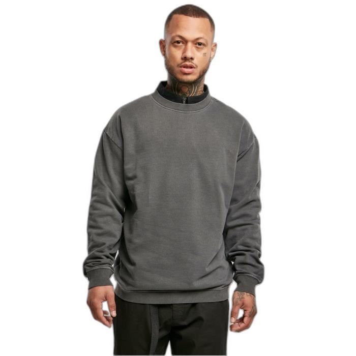 Sweatshirt Urban Classics Pigment Dyed Crew Neck - noir - L