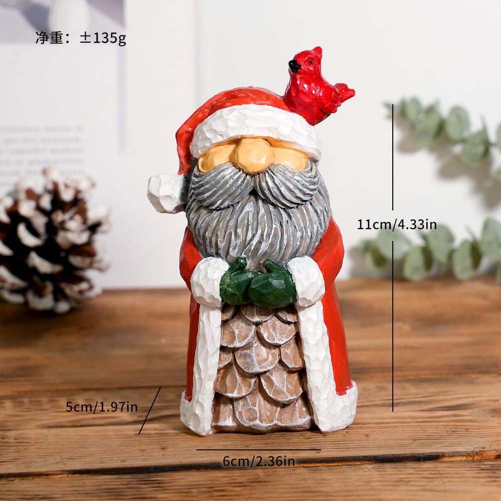 1 Piece Santa Claus Resin Sculpture Ornament - Holiday-Themed Home Decoration