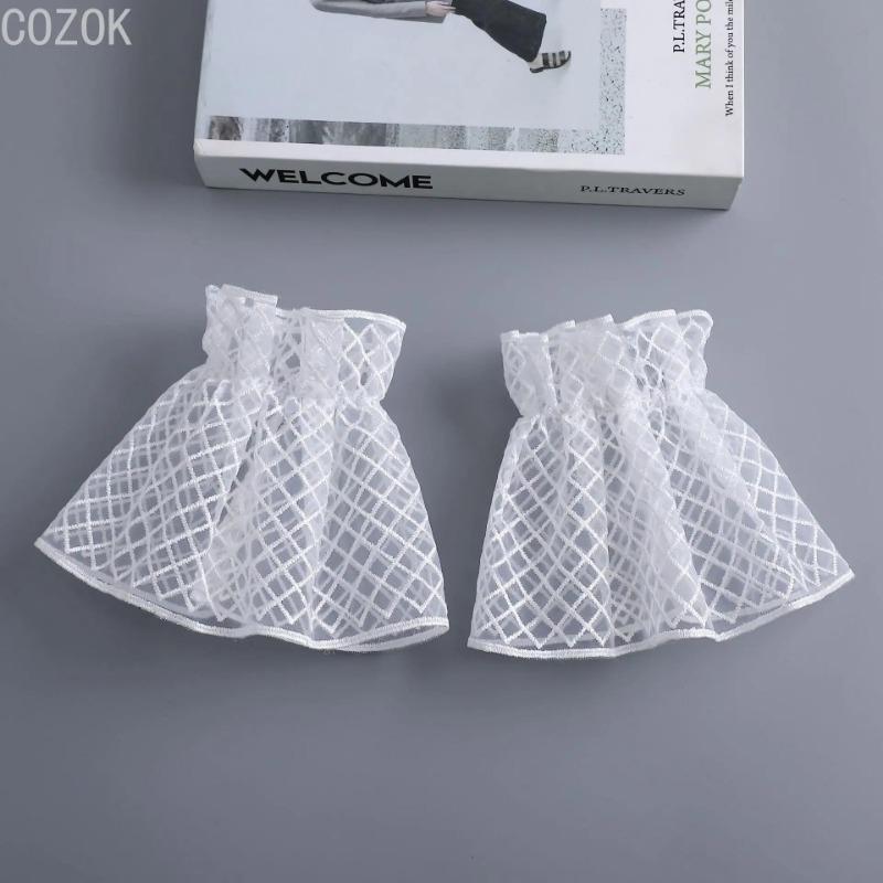 1 pár Odnímatelné hřejivé návleky na zápěstí halenky Gázové Elastické Univerzální Manžety rukávů Falešné manžety Dámské Krajkové manžety Rukávy Manžety svetru