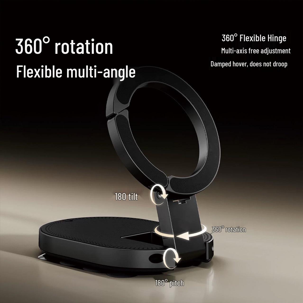 Foldable 3-in-1 Magnetic Suction Cup Rotating Car Phone Holder