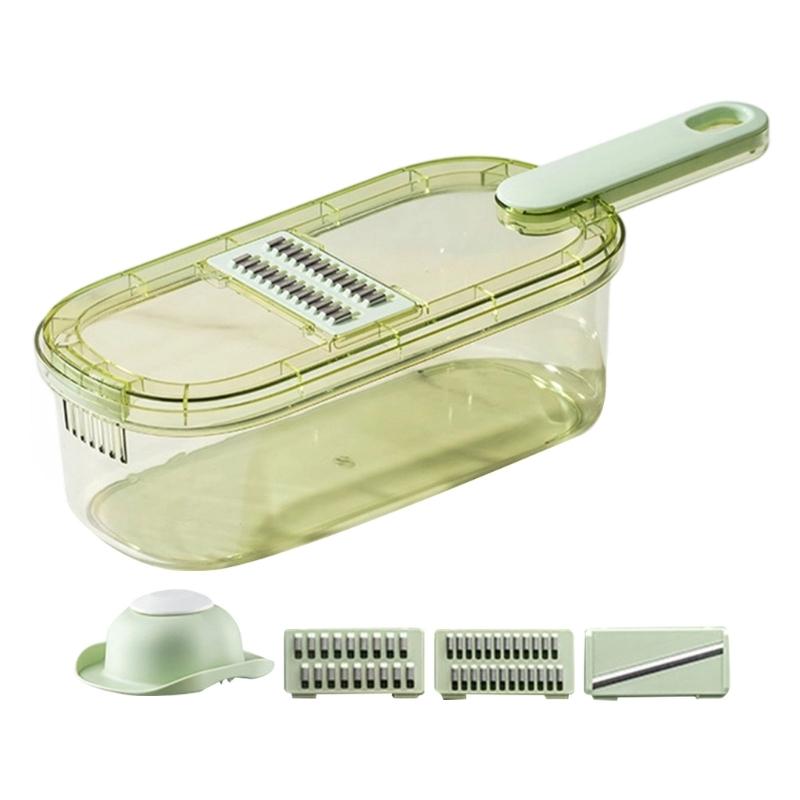 Multigunctional Vegetable Chopper 6 Interchangeable Blade Nonslip Handle Convenient Storage Designs Space Saving Grater