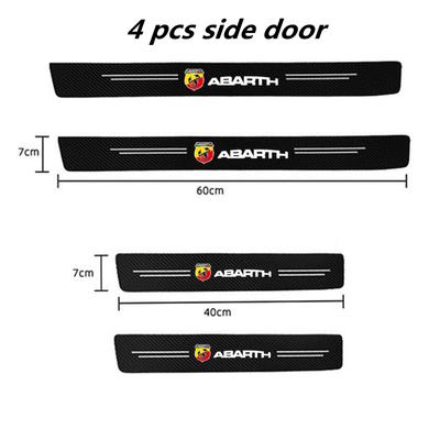 3D Carbon Fiber Protector Strip Auto Bumper Door Sill Anti-stepping Sticker For Fiat Abarth 595 Abarth 500 Abarth 124 Spider