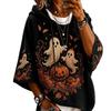 Damen Halloween Print Hoodie Oversized Lässiges Langarm-Oberteil