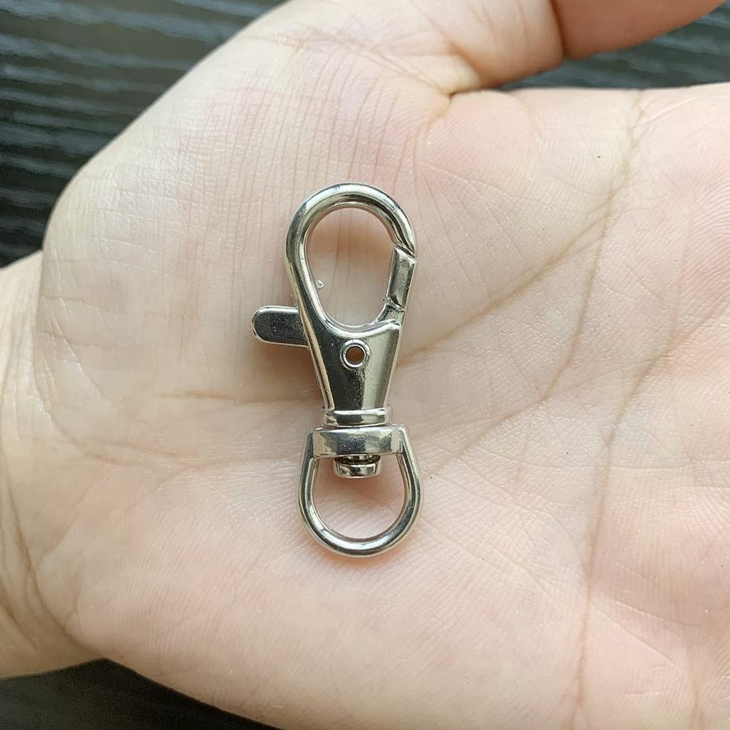38mm Snap Hooks for Key Chains, Rotating Hooks, Metal Parts, DIY Accessories, Handmade Craft Supplies, 30 Pieces (38mm/5g, Silver)