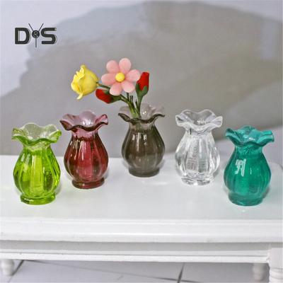 Mom & Me – jouet Miniature pour maison de poupée, Mini Vase de Simulation en verre et dentelle, modèle d'ornements, décor