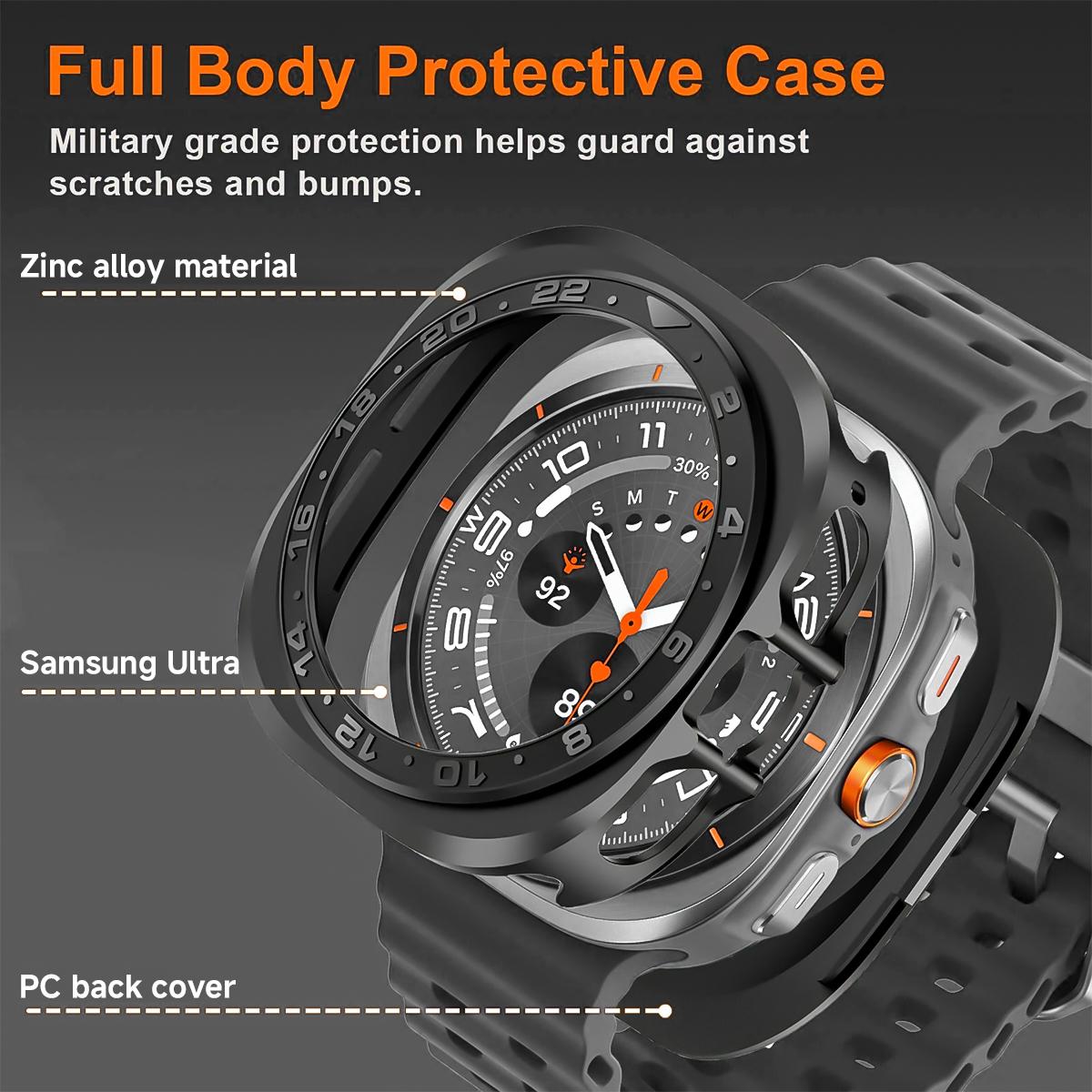 Metal Case For Samsung Galaxy Watch Ultra 2025 Case Accessories Hard Frame Metal Case for Samsung Galaxy Watch 7 Ultra 47mm argento