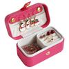 Mini Faux Leather Jewelry Portable Box Multiple Compartments Jewelry Case Mini Travel Jewelry Display Collection Rings Holder