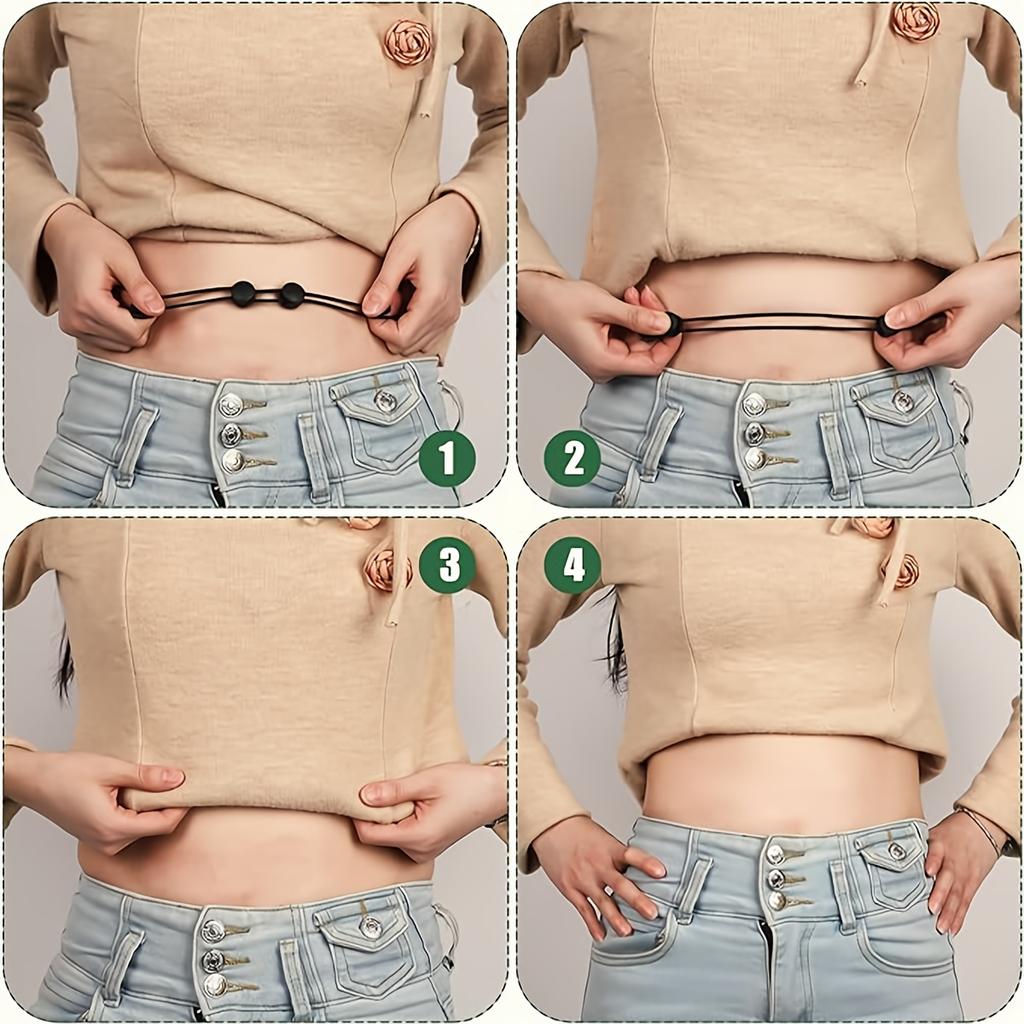 1pc Women'S Adjustable Shirt Tuck Band with Elastic Crop Band - Adjustable Waistband for Tops, Sweaters, Blouses - No-Seam Design for Belly Control