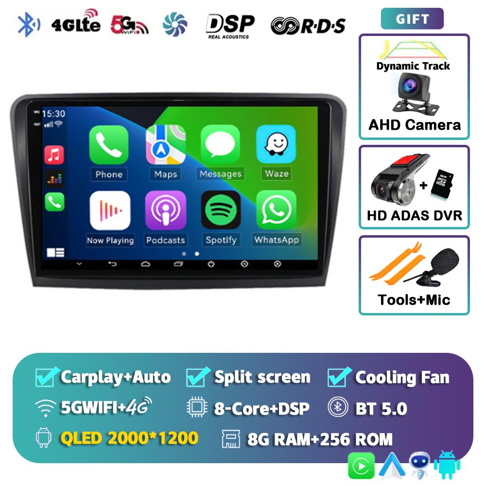 Android 14 Carplay Auto WIFI+4G Car Radio For Skoda Superb 2 B6 2008-2015 Multimedia GPS Video Player Stereo DSP Head Unit Audio