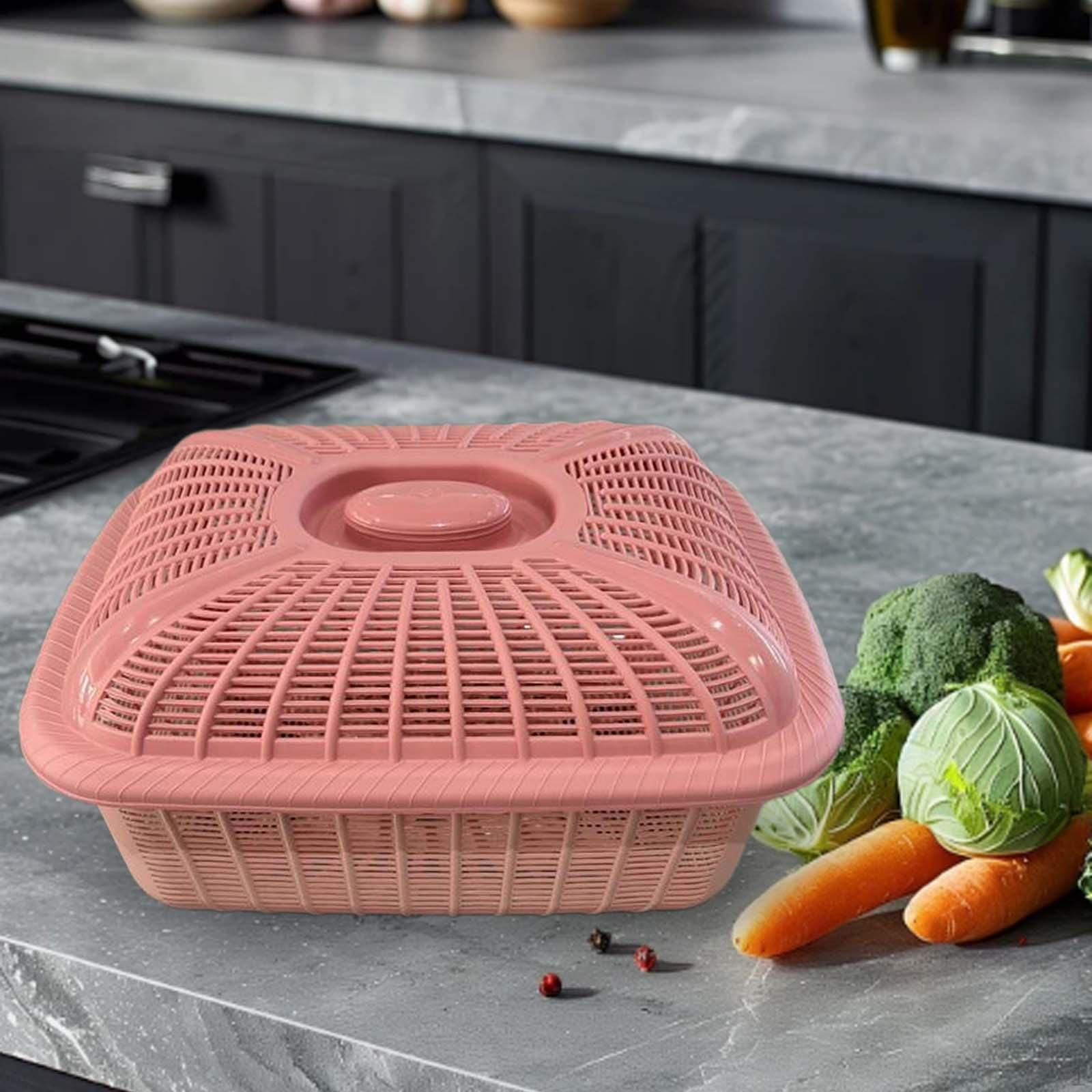 Крытая корзина с фруктами для организации и хранения на кухне Pink Large 1370₽