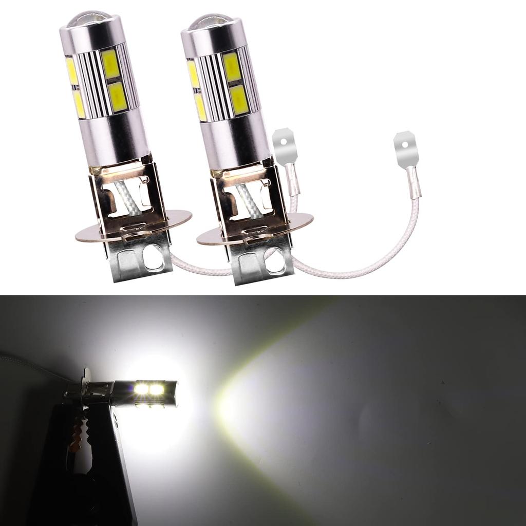 Biqing H3 LED Bulb Car LED Fog Light Bulbs Super Bright 10SMD 6000K Driving Bulb Daytime Running Lamp (2pcs)