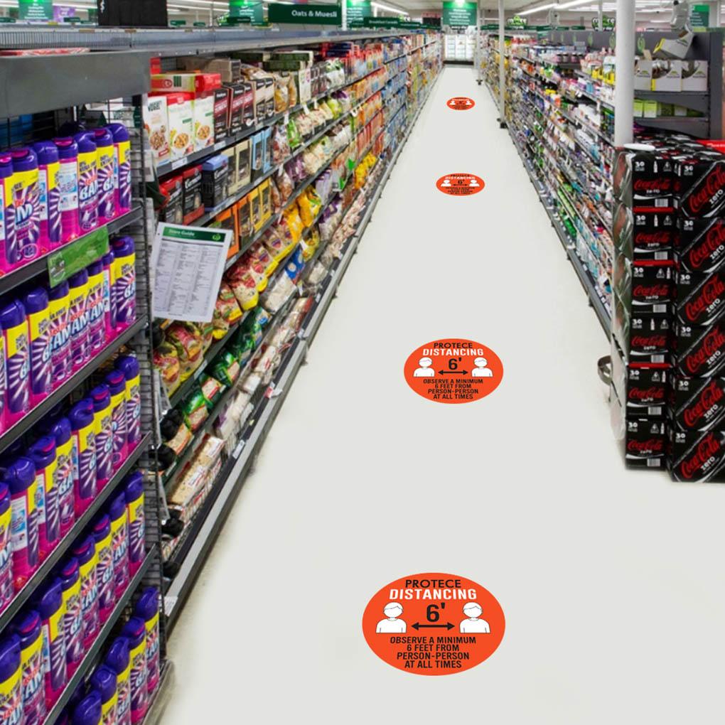 Abstand halten Boden Öffentlicher Raum Markierung für soziale Distanzierung Bodenaufkleber rutschfest