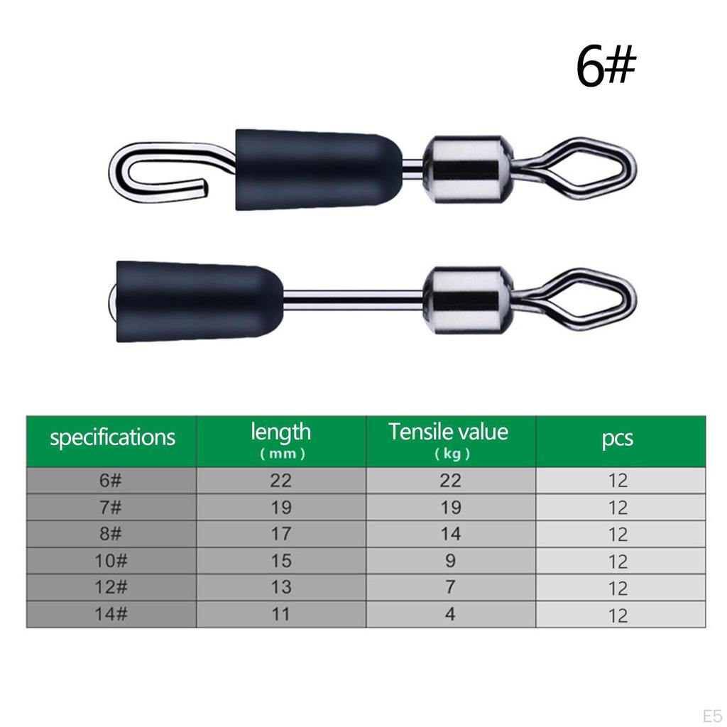 12 Pieces Fishing Swivel Barrel Small Reusable Ball Bearing Accessories