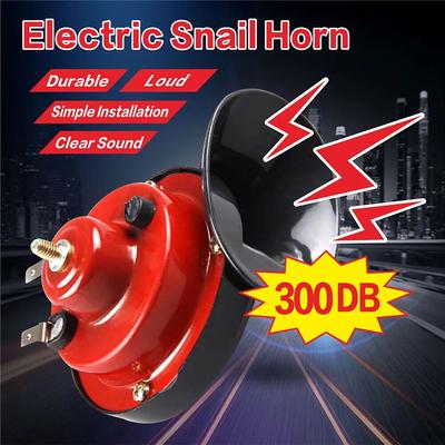12V 300DB Super Loud Car Horn Electric Snail Train Horns Signal Trucks Marine Boat Motorcycles Automotive Loudspeaker Waterproof