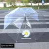 Transparenter Regenschirm, Verdickt und Groß, Automatisch, Transparent, Weiß, Trendig, Unisex, Langer Gerader Griff, Staffelei zum Malen