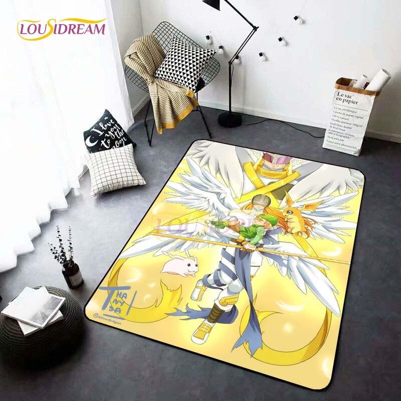Neue Cartoon Digimon Teppiche für Wohnzimmer Rom Anime Teppich Schlafzimmer weiche Bodenmatte Anti-Rutsch-Fußmatte Home Decor Geschenk Picknick