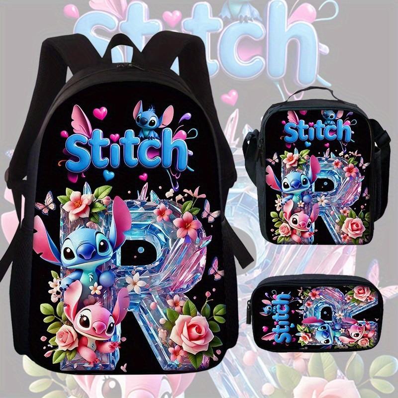 Stitch Rucksack für Kinder aus Oxford-Stoff mit Rückenschutz für den Schulgebrauch