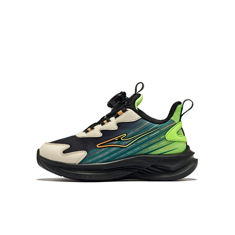 Erke Durable Thick Sole Shock Absorbing Knob Childrens Running Shoes Kids sneaker Black Fluorescent-Digital-Green 65124303059-003