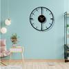 Modern Metal Wall Clock for Living Room, Stylish Analog Wall Clock for Home & Hall, Designer Big Size Clock (50 Cm) (Black)