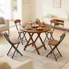 Sturdy Folding Dining Table Round Small Kitchen Table No Assembly Required Stable Desk for Study Room Home Office Furniture
